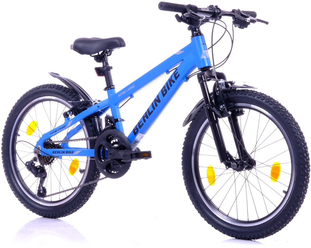 Berlin Bike MTB1 Kids kinderfiets 20 inch – 21 versnellingen – kinderfiets voor 6, 7 en 8 jaar – 20 inch fiets voor jongens en meisjes – blauw