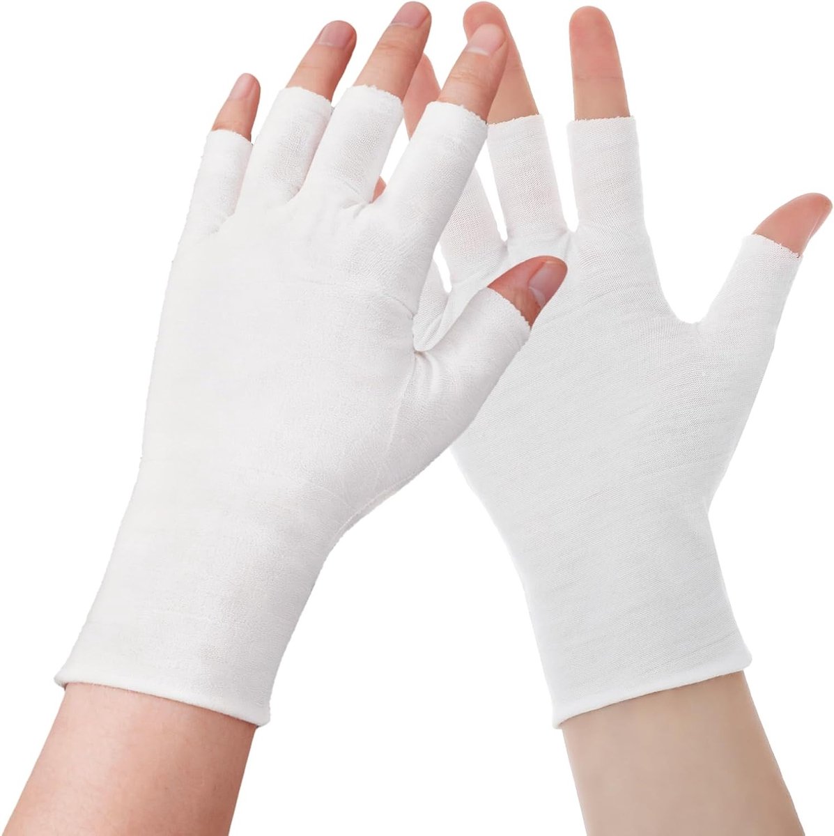 Vingerloze UV-beschermende katoenen handschoenen voor manicure en zonbescherming - 4 paar, ideaal voor droge handen en touchscreen gebruik