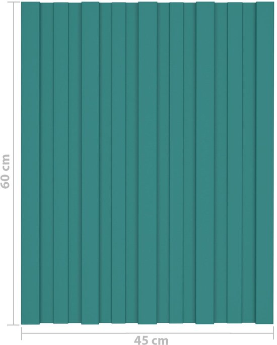 vidaXL - Dakpaneel - 12 - pcs - Groen - 60 - x - 45 - cm - Gegalvaniseerd - staal van VidaXL — afbeelding 2
