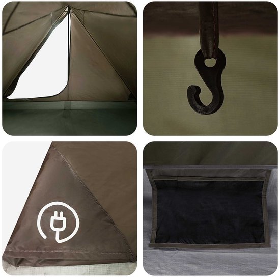 vidaXL - Backpacking - Tent - Bruin - en - Grijs - 4-persoons van Vidaxl — afbeelding 5