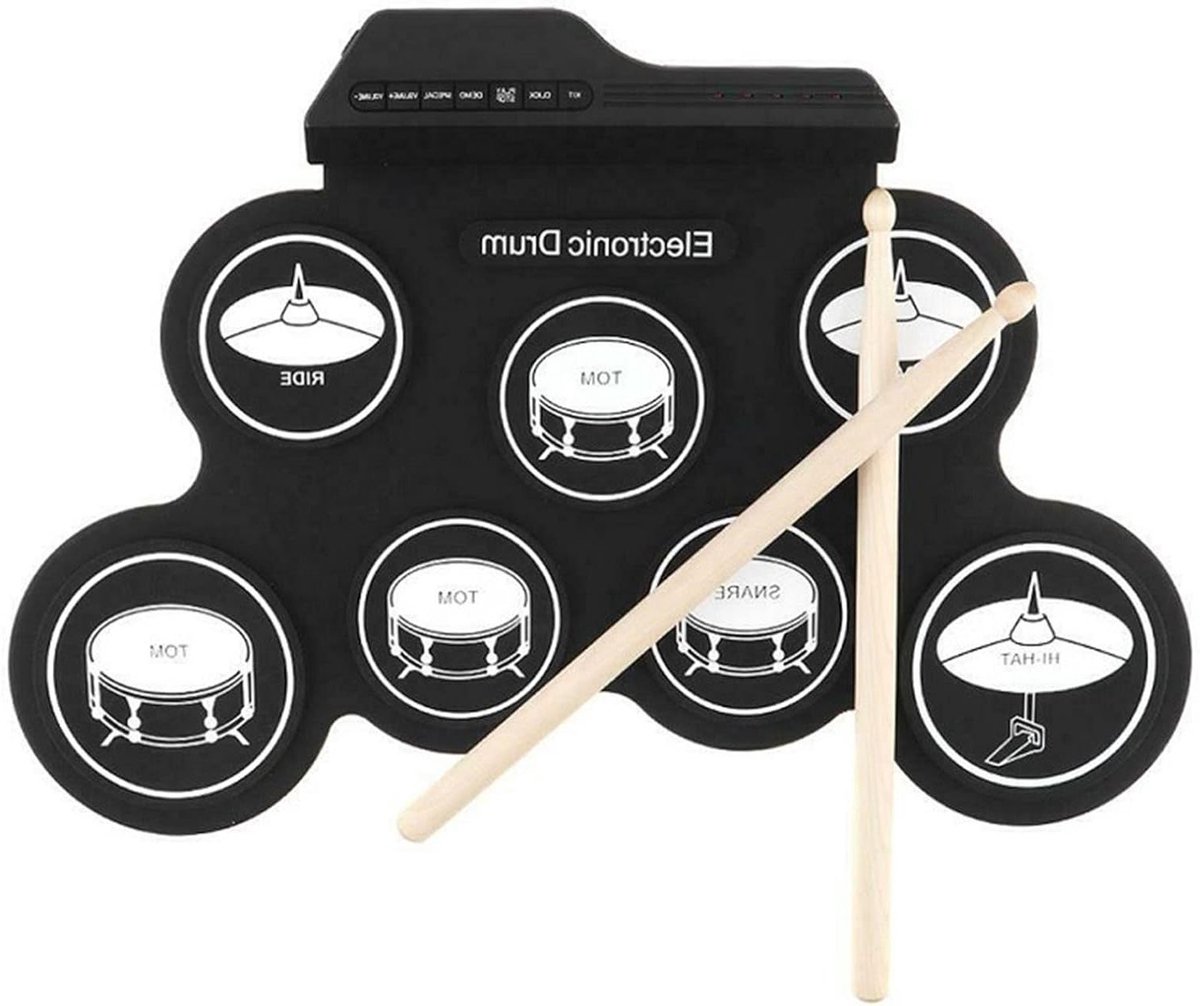 Elektronische Drums met 7 Siliconen Drumpads, 5 Stemmingen, 8 Demosongs en MP3-ingang voor Smartphones en Tablets, Ideaal voor Muziektraining en Thuisgebruik
