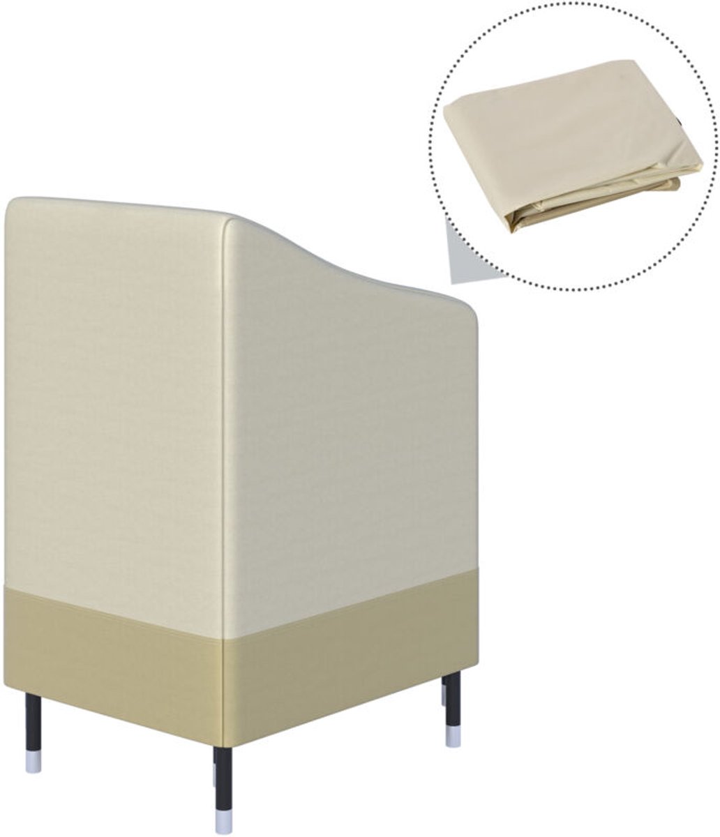 Kussenhoes, stapelbare tuinstoelhoes, waterdicht canvas, 90 cm (L) x 70 cm (B) x 115 cm (H), hoogwaardig 600D Oxford-doek, beige/koffiekleur.