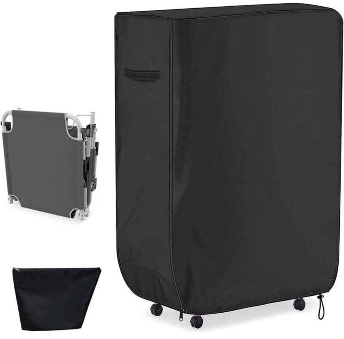 Opvouwbare bedhoes, draagbare opvouwbare bedhoes, opvouwbare stofwerende opberghoes, bankhoes voor binnen en buiten (99 x 38 x 114 cm)