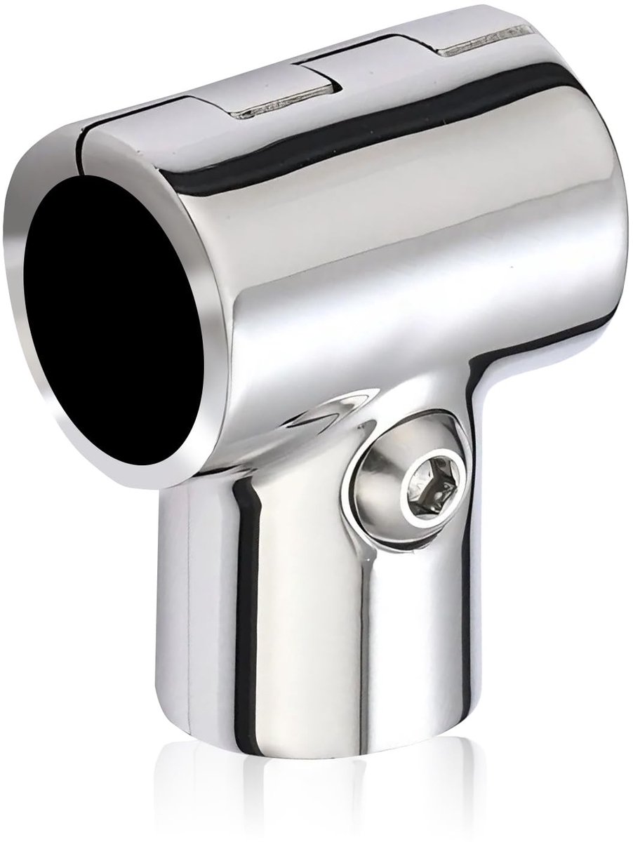 ONF3 - Roestvrijstalen T-connector - 3-weg gesplitste fitting - Gepolijst - 22 mm - Aansluitaccessoires voor boot - Pijphardware