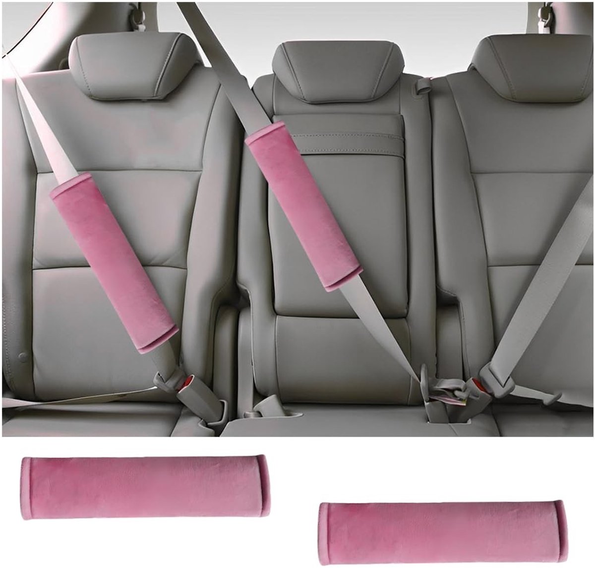 aladdien - Autogordelkussens - Comfortabel en Veilig - Roze - Schouderkussens - Ideaal voor Volwassenen en Kinderen - 2 Stuks
