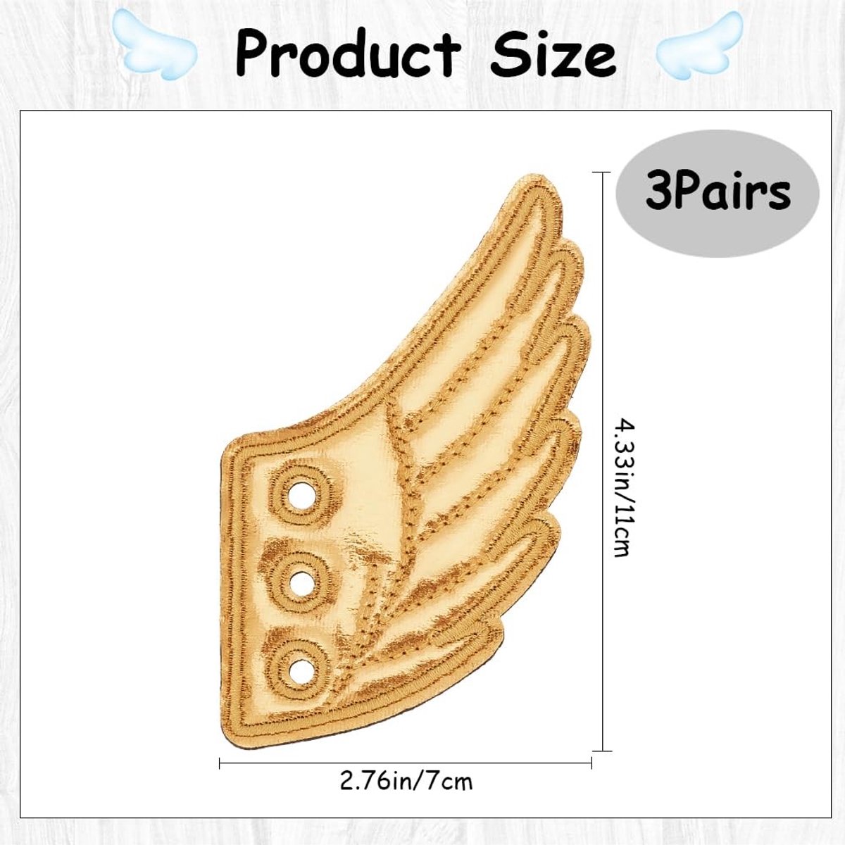 aladdien - Gouden Schoenvleugels - Schoendecoraties - Kant in vleugels - Goud - DIY Accessoires - Perfect voor Feestdagen - 3 Paar