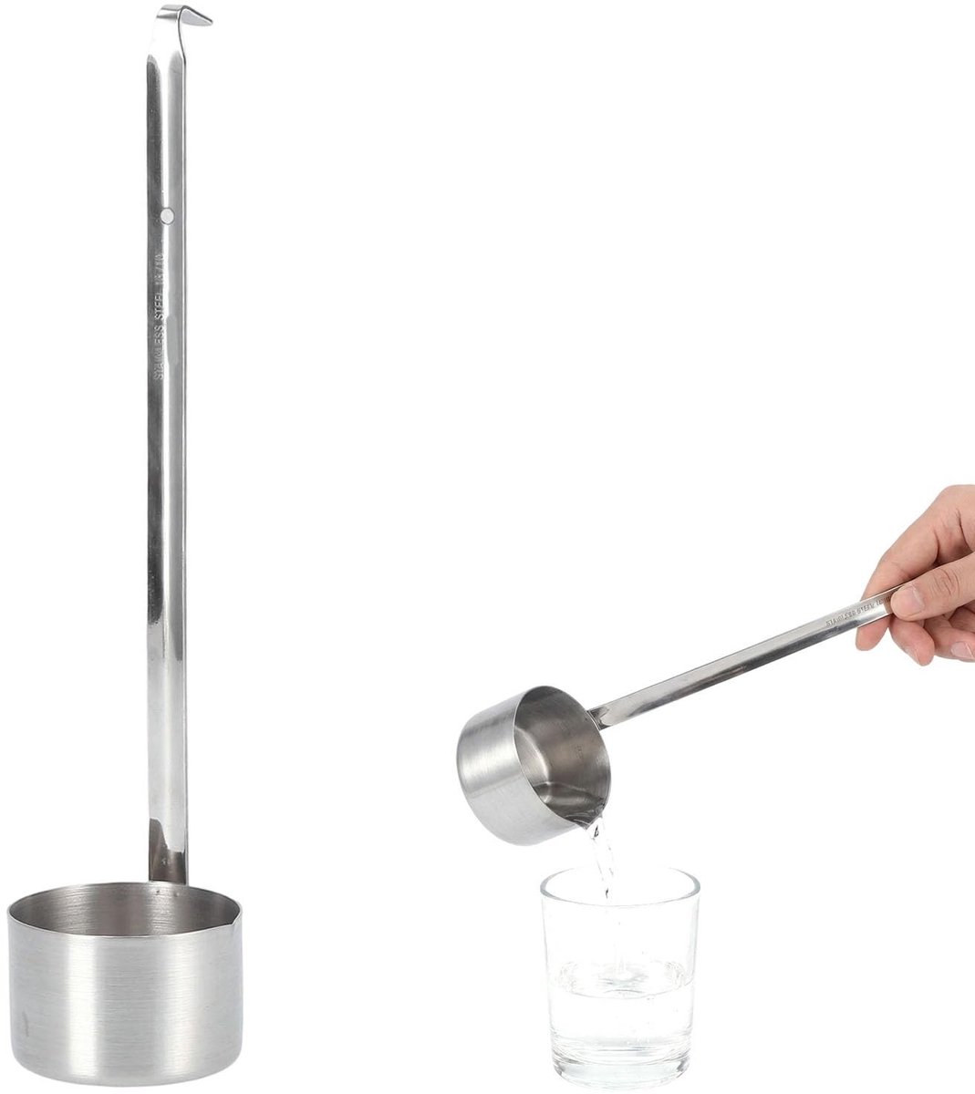 aladdien - Wijnmaatlepel - Maatlepel voor wijn - Roestvrij staal - 500 ml - Multifunctionele lepel - Ideaal voor wijn en bier - Duurzaam en sterk