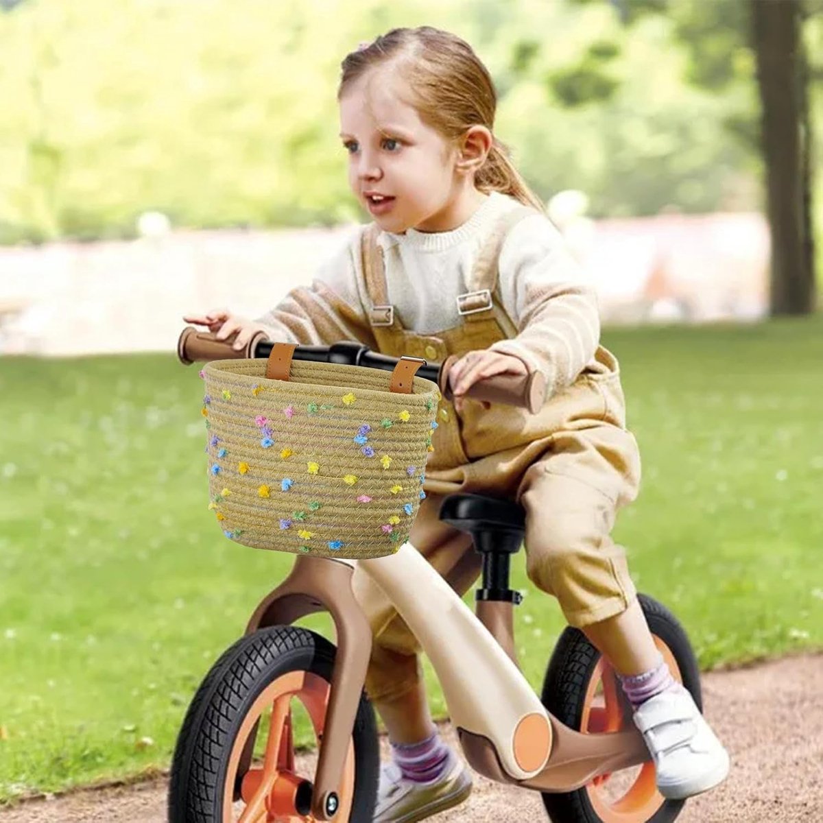 Fietsmand Voorop - Stuur Opbergtas - Dagelijkse Benodigdheden - Handgeweven Touw - 21 x 16 x 15 cm - Khaki