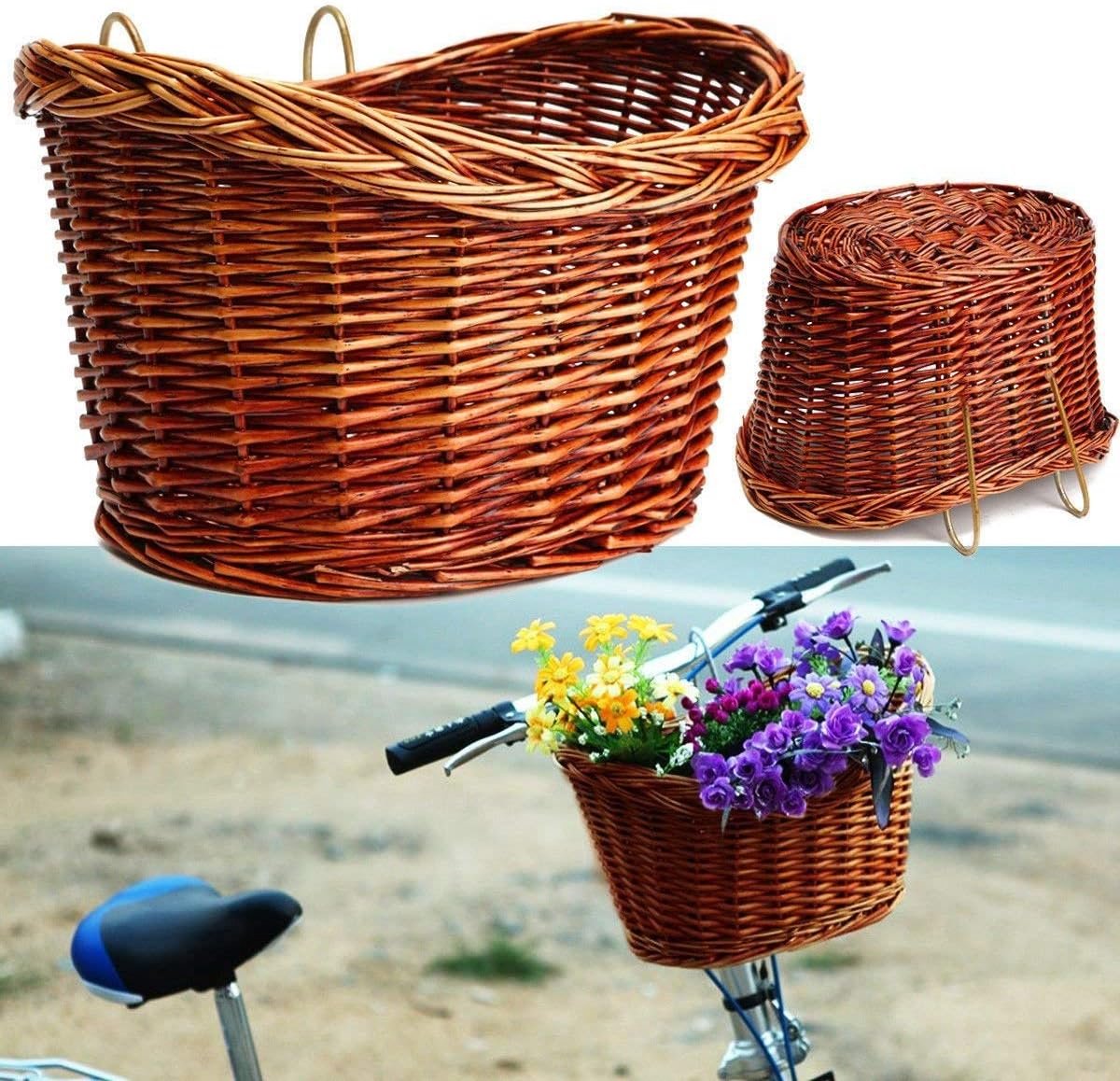 Fietsmand - Mand voor fiets - Boodschappen vervoeren - Verstelbare trolley mand - 34x27x21cm - Bruin