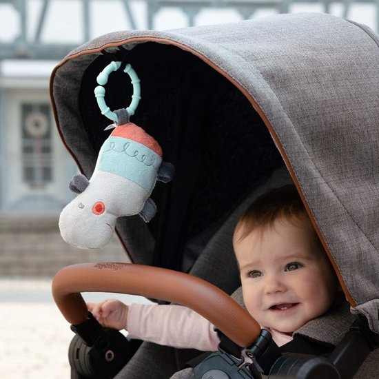 Mini Nijlpaard Rammelaar - Knuffel met Ring - Baby Ontwikkeling - Zachte Stoffen Dieren - 15 cm - Multicolour van MINI — afbeelding 2