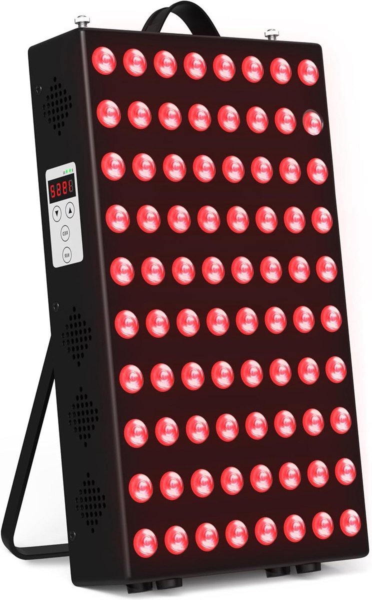 Rood Licht Lamp - Infrarood Paneel - Welzijn Verbeteren - 225 Krachtige LED's - 45 x 35 cm - Zwart