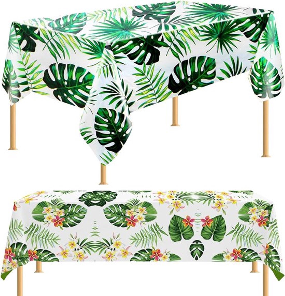 Decoratief tropisch palmblad tafelkleed voor zomerfeest - Set van 2 stuks