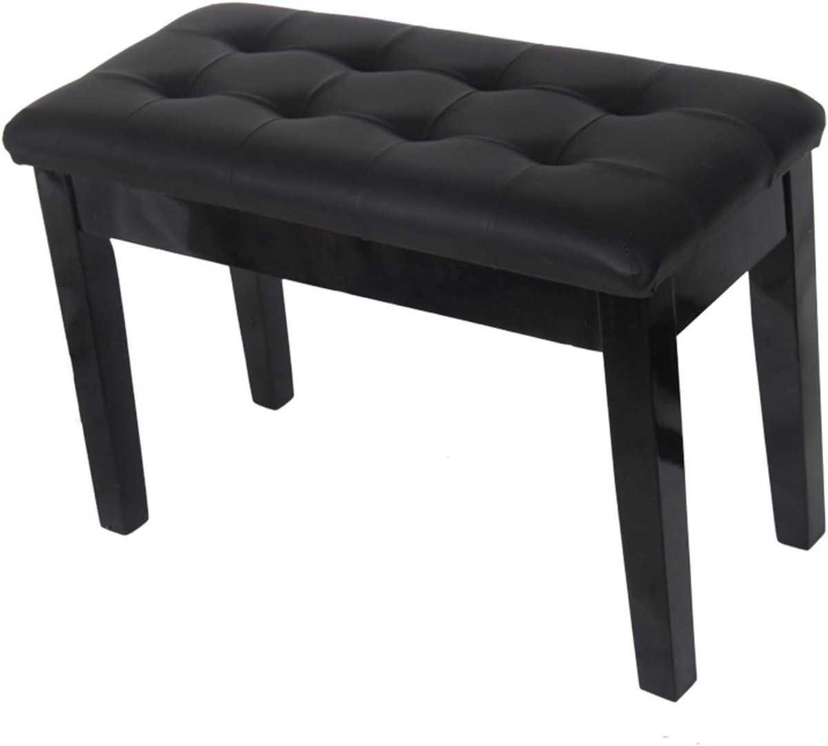 Dubbele Pianokruk - Muziekbank - Samen Spelen - Met Opbergruimte - 75 cm Breed - Zwart
