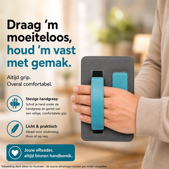 Hoes geschikt voor Kobo Libra Colour - Book Case met Handgreep & Kickstand - Auto/Wake - Blauw — afbeelding 3