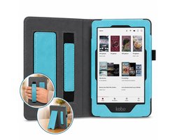 Hoes geschikt voor Kobo Clara HD – Book Case met Handgreep & Kickstand – Auto/Wake – Blauw