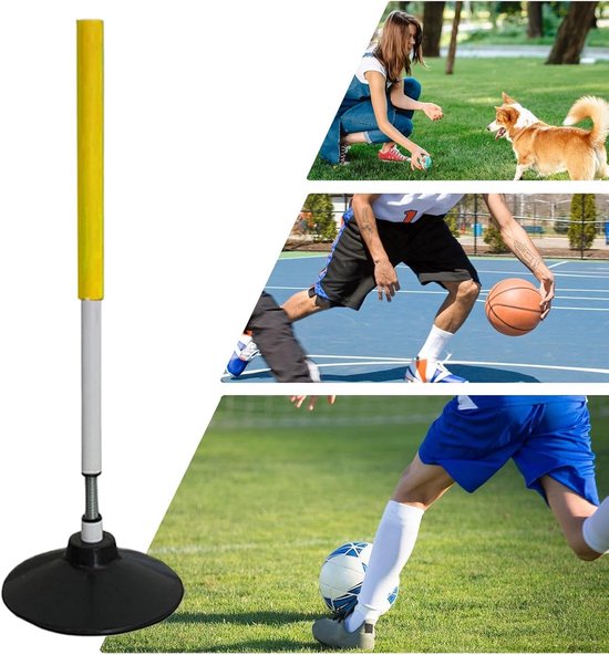 Trainingsstokken Voetbal - Snelheidspalen - Sporttraining Verbeteren - Stevige Rubberen Basis - 61 Centimeter - Geel van Merkloos — afbeelding 4