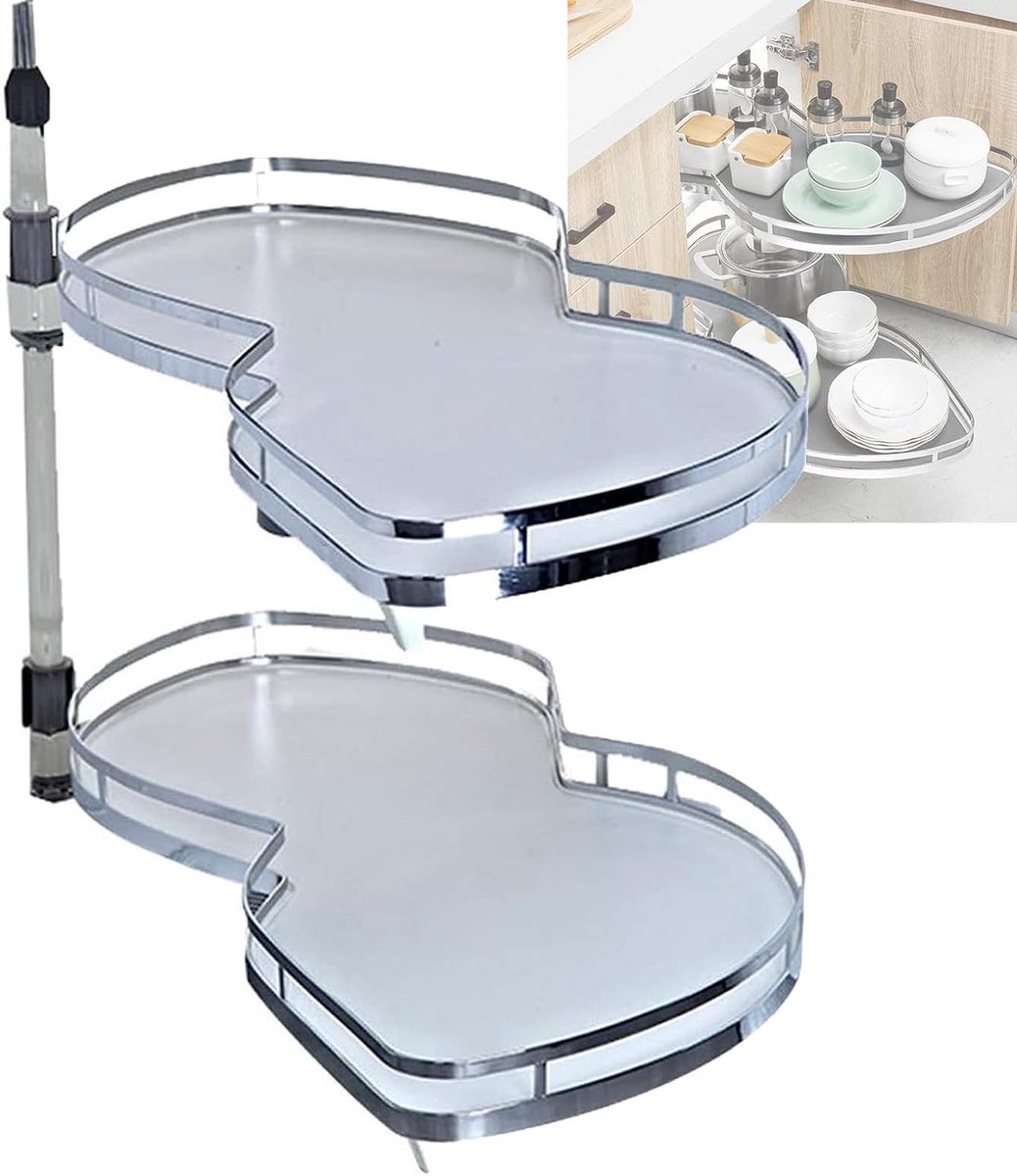 Keuken Organizer - Draaibare Plank - Kast Indelen - Soft Close - Grote Capaciteit - Zwart