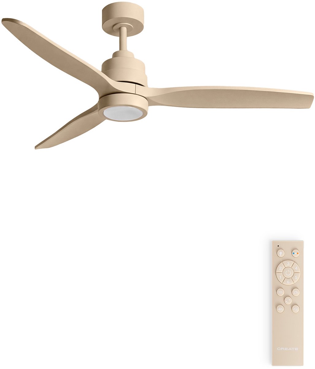 CREATE - Stille plafondventilator van 40 W met technische ABS-bladen, verkrijgbaar in verschillende maten - M - Met licht - Afstandsbediening - WIND STYLANCE