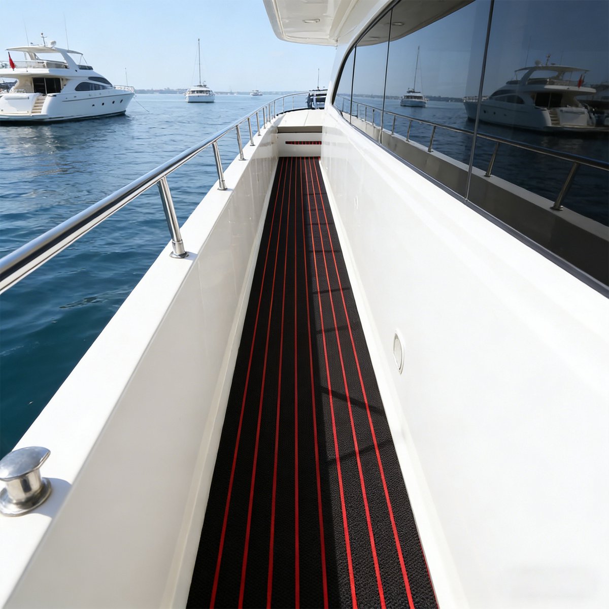 Eva Marine Bootmat 240x90cm Zwart Foam Boat Boot Zelfklevende Mat Antislip Schuimmatten voor Jachtboot