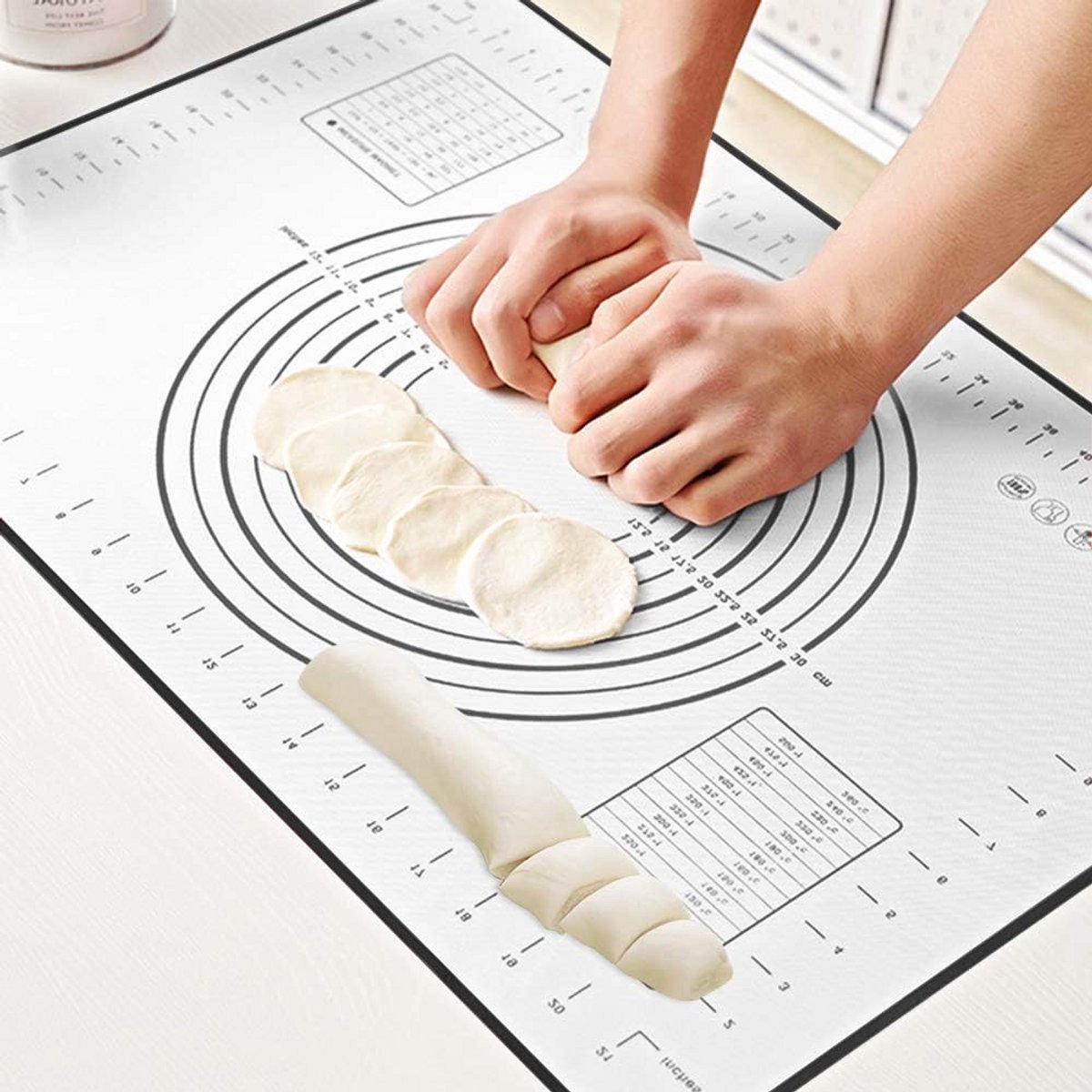 Siliconen bakmat extra groot 61 x 40 cm - anti-aanbak voor deeg, fondant en bakken - hittebestendig