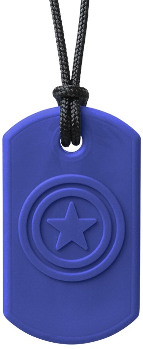 ARK Therapeutic kauwketting speelgoed Super Star donkerblauw standaard.