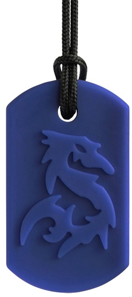 ARK Therapeutic kauwketting drakenbeet donkerblauw sensorisch speelgoed.