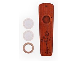 Draagbare Houten Kazoo Blaasinstrument met Metalen Geschenkdoos voor Muzikale Begeleiding