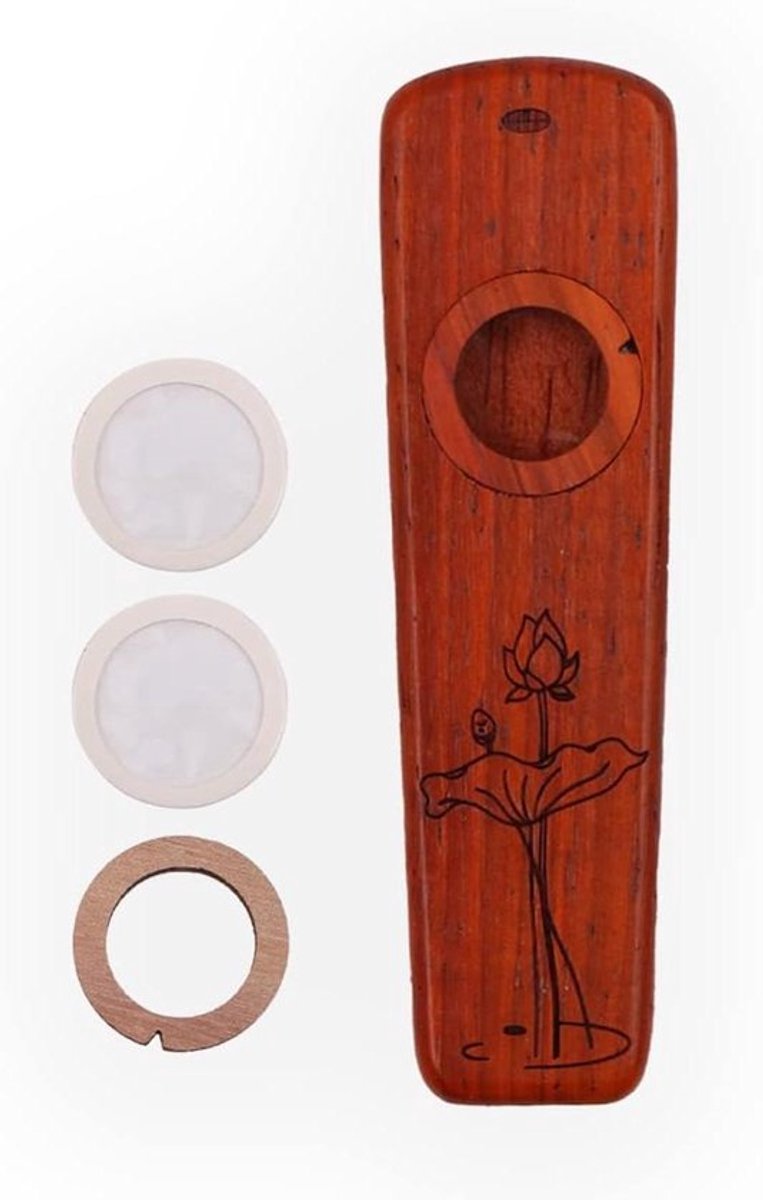 Draagbare Houten Kazoo Blaasinstrument met Metalen Geschenkdoos voor Muzikale Begeleiding