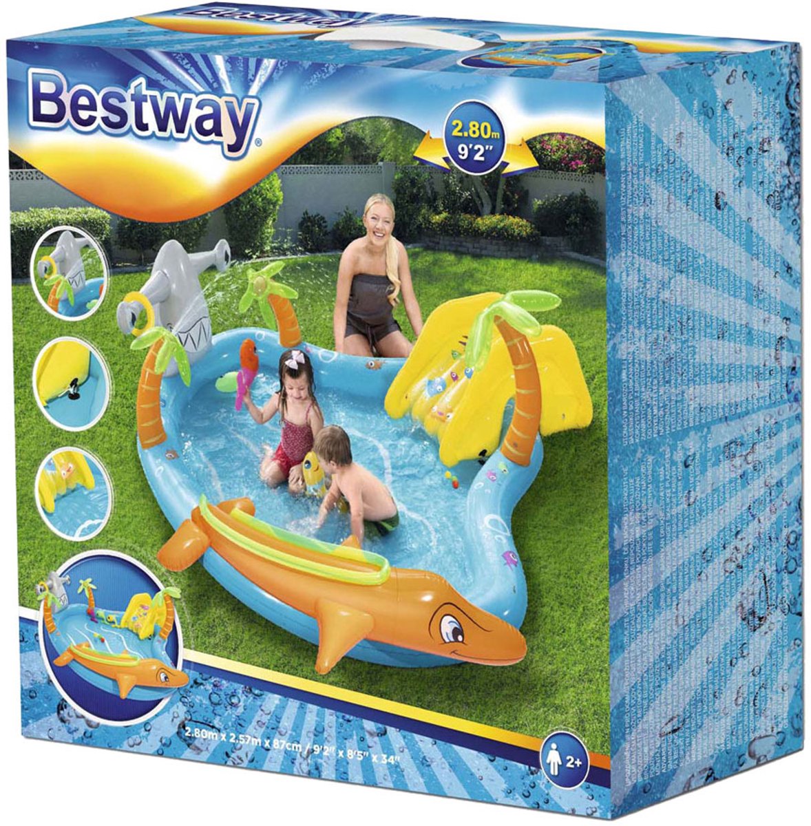Bol.com Bestway Speelzwembad Zeedieren - 280x257x87cm aanbieding
