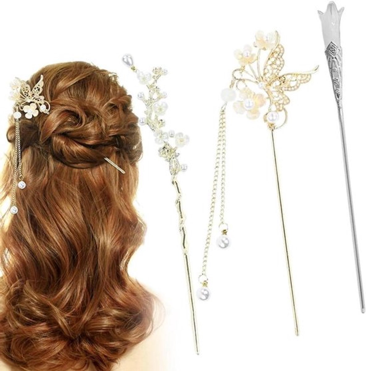 Haarklemmen met strass-steentjes, vintage haaraccessoires voor meisjes