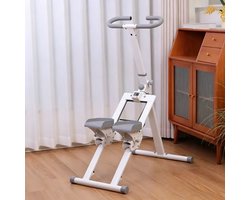 Hometrainer Stepapparaat Wit Opvouwbare Stepper met 3 Trappen Compact Fitnessapparaat voor Thuis Full Body Cardio Training voor Benen Billen en Buik