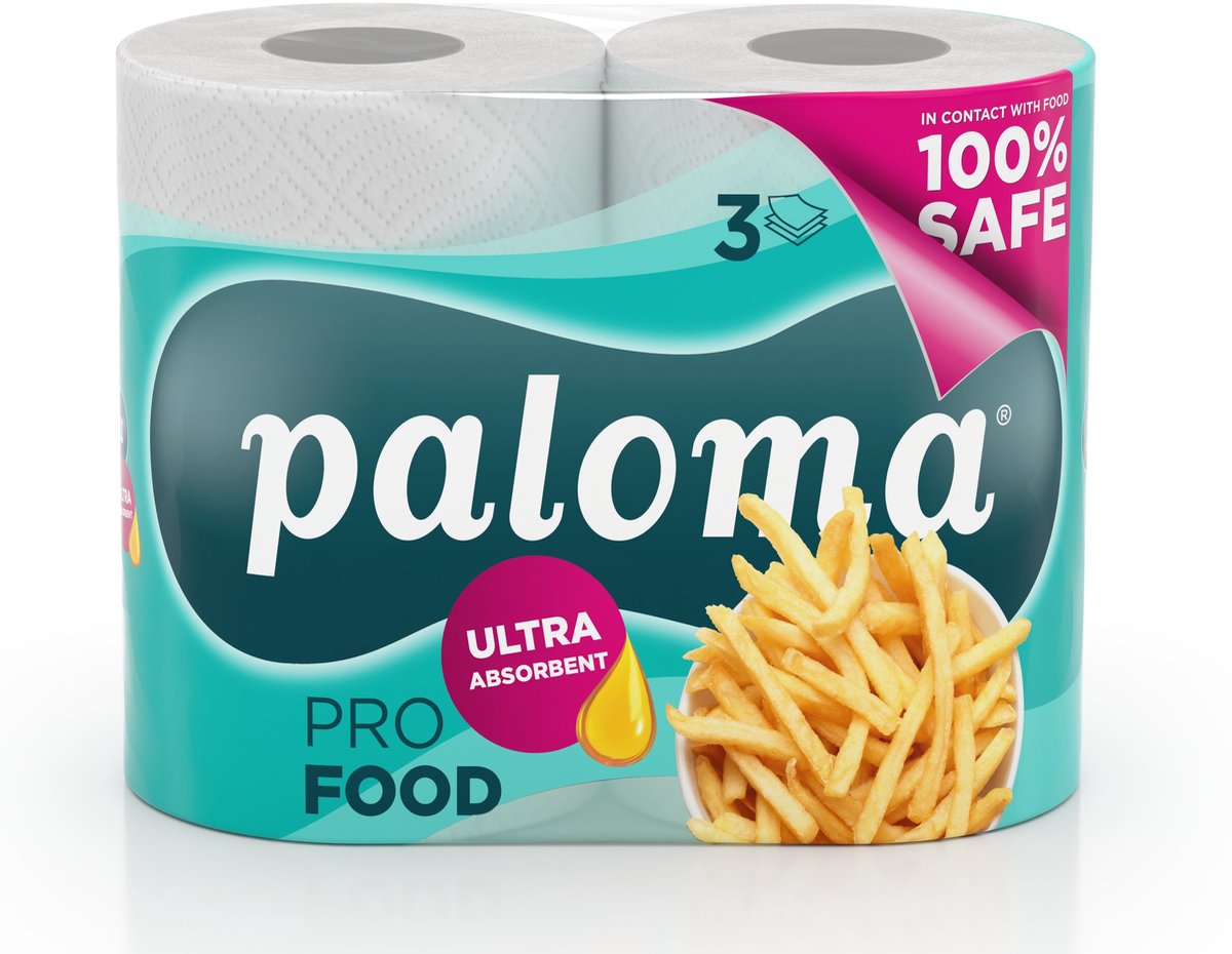 Paloma Pro Food Keukenrol 3-Laags 2x100 Vel