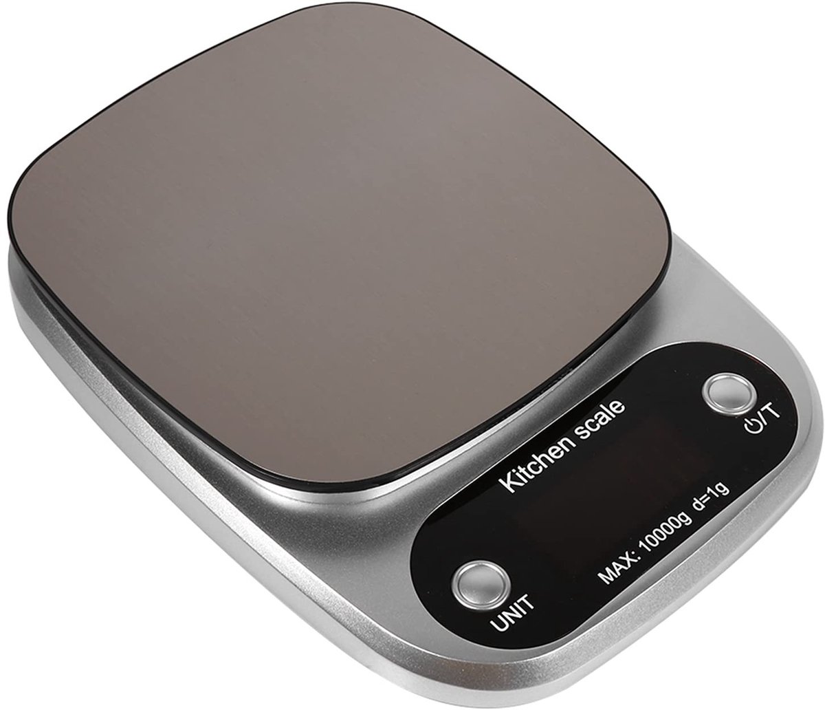 aladdien - Digitale Keukenvoedselweegschaal - Nauwkeurig - Multifunctioneel - Roestvrijstaal - Koken - Bakken - Tot 10 Kg - Geschikt voor Thuisgebru..