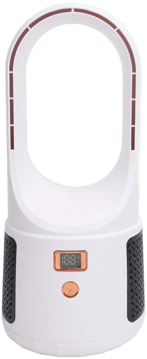 ONF3 - Bladeloze Bureauventilator - 6 Snelheden - Stil en Energiezuinig - Wit - Draagbare Ventilator - Ideaal voor Thuis en Kantoor - Compact De...