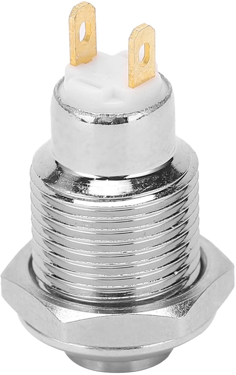 ONF3 - Drukknop Schakelaar - Momentaan - RVS - Waterdicht - 10mm - Voor Elektrische Toepassingen - Geschikt voor Diverse Projecten - Zilver