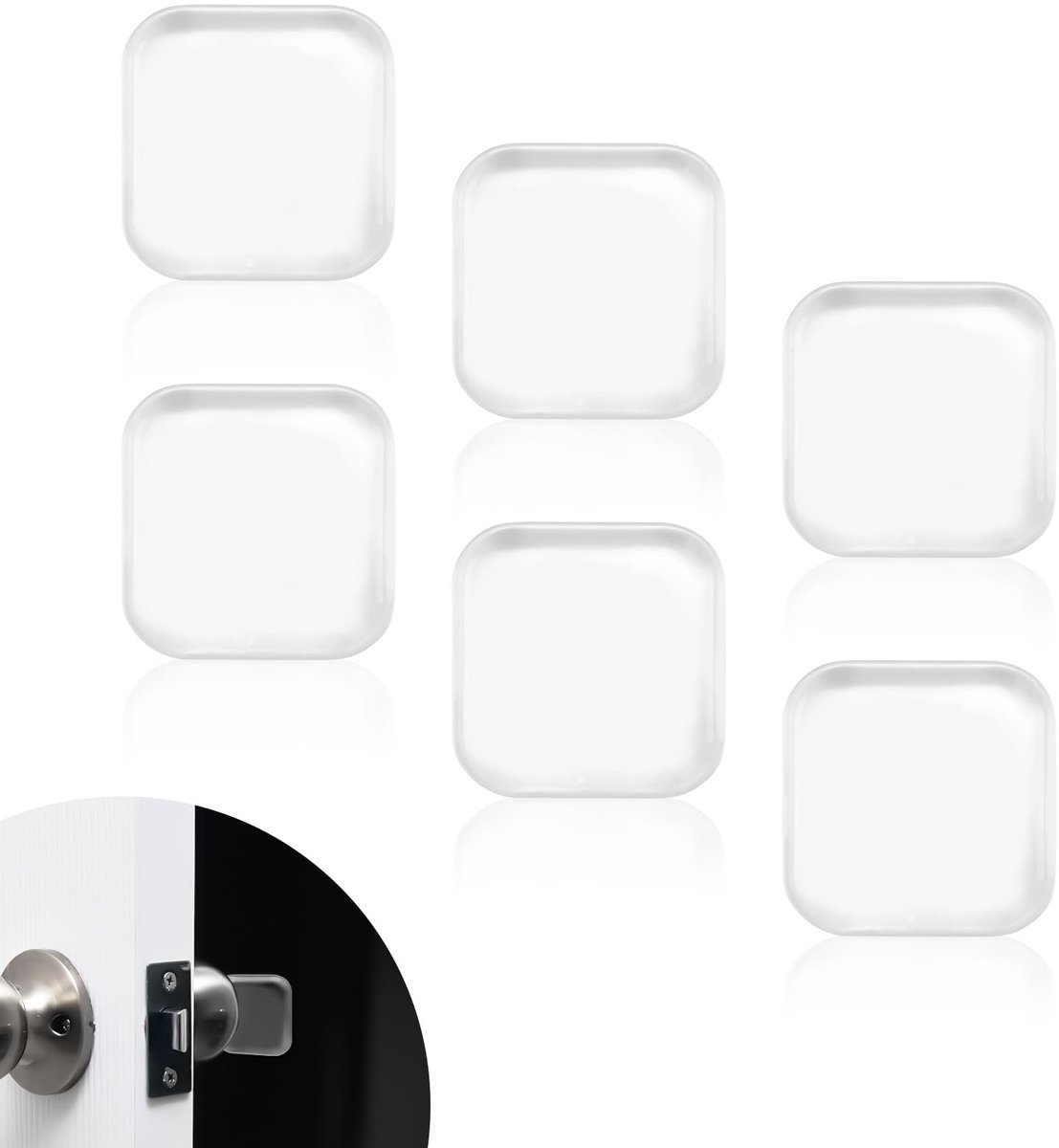 ONF3 - Deurknop Wandbeschermers - Transparant - Rubber - Schokdempers voor Deuren en Meubels - Bescherming tegen Schade - 6 Stuks - Geschikt voo...