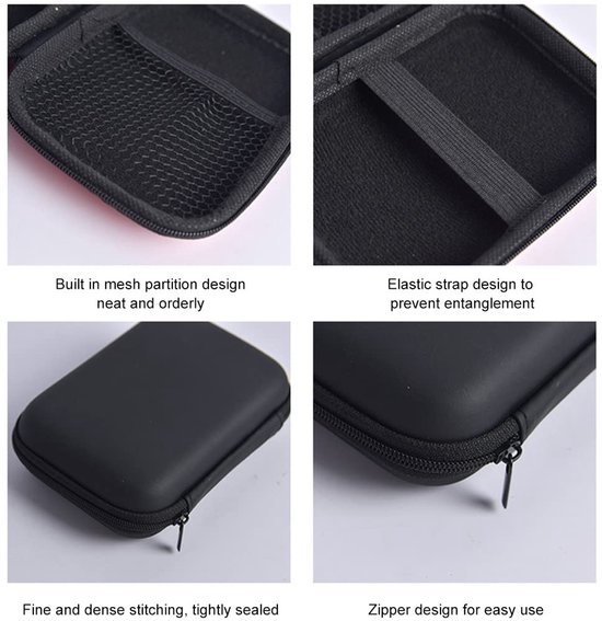 Vt products - Beschermhoes externe harde schijf - Schokbestendig en waterdicht - Zwart - Draagbare opslag - 2,5 inch HDD/SSD - Ideaal voor onderweg van vt — afbeelding 4