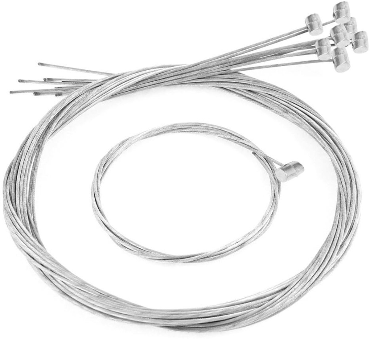 aladdien - Motorfiets Gaskoppeling Remkabel - Universele Reparatie Kit - 1.8M - Geschikt voor Motorcross - Zilver - 10 Stuks