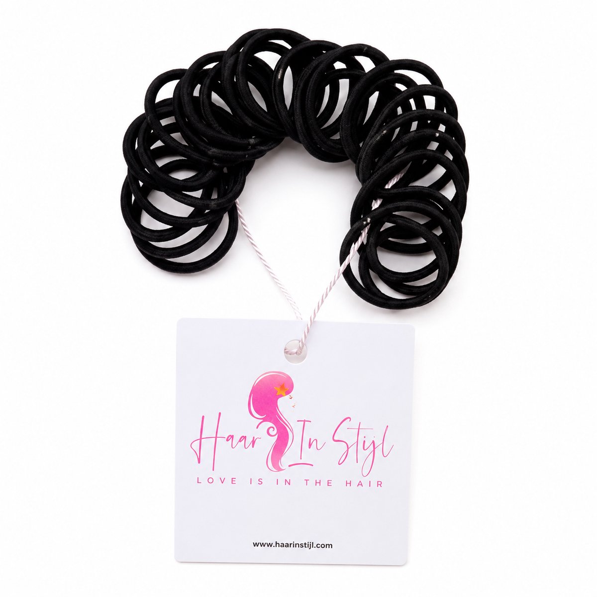 Haar in Stijl® Masia 30 Mini Haarelastiekjes Zwart - 2 cm Babyhaar