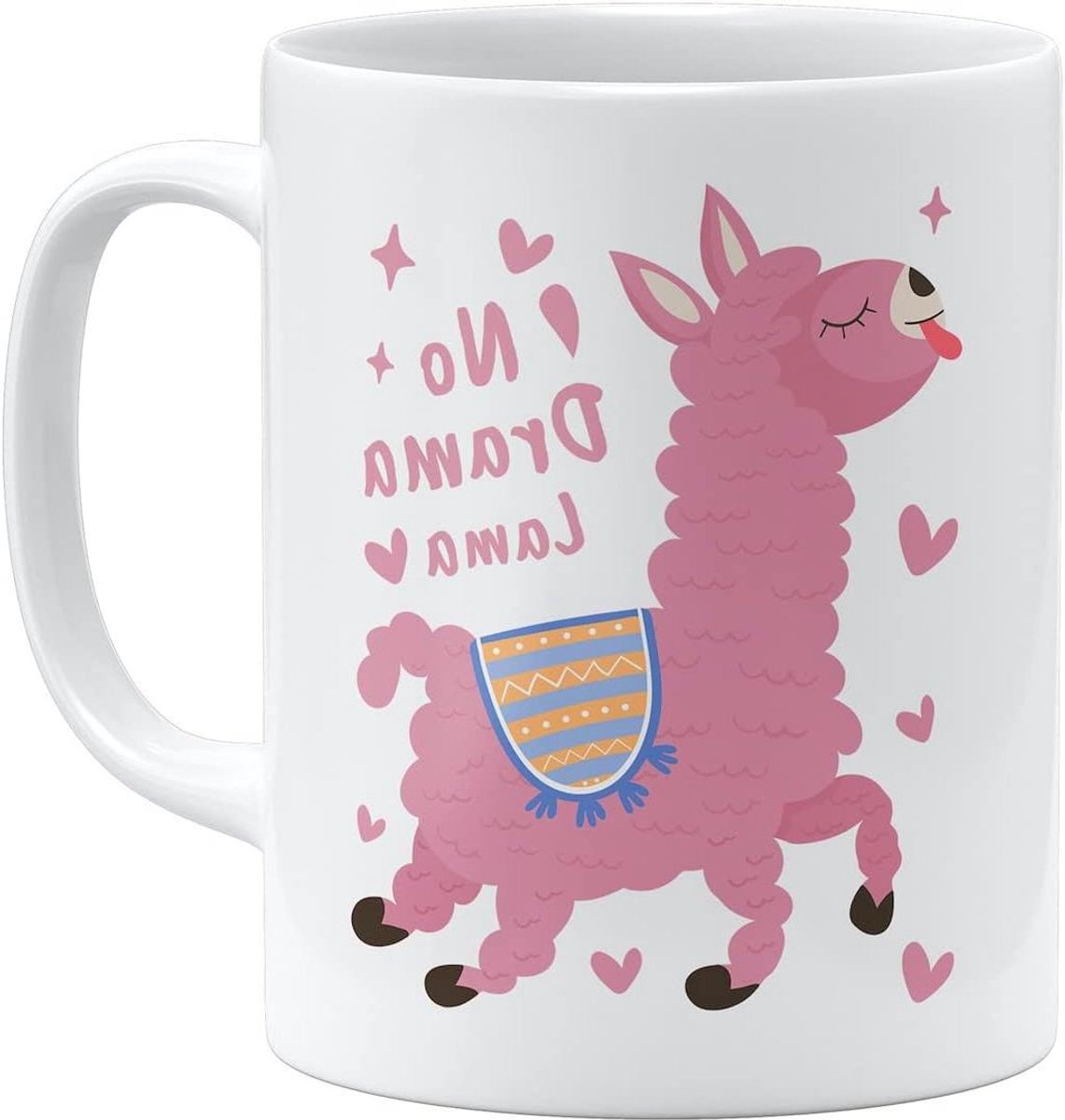 Keramische Mok - Koffiebeker Theeglas - Dagelijks Gebruik - Dubbelzijdig Bedrukt - 325 ml - Wit