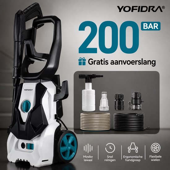 Sello! hogedrukreiniger - auto - terras - groene aanslag - verstelbare sproeikop - 2200w motor - inlaatslag - kraankoppeling van Merkloos	 — afbeelding 5