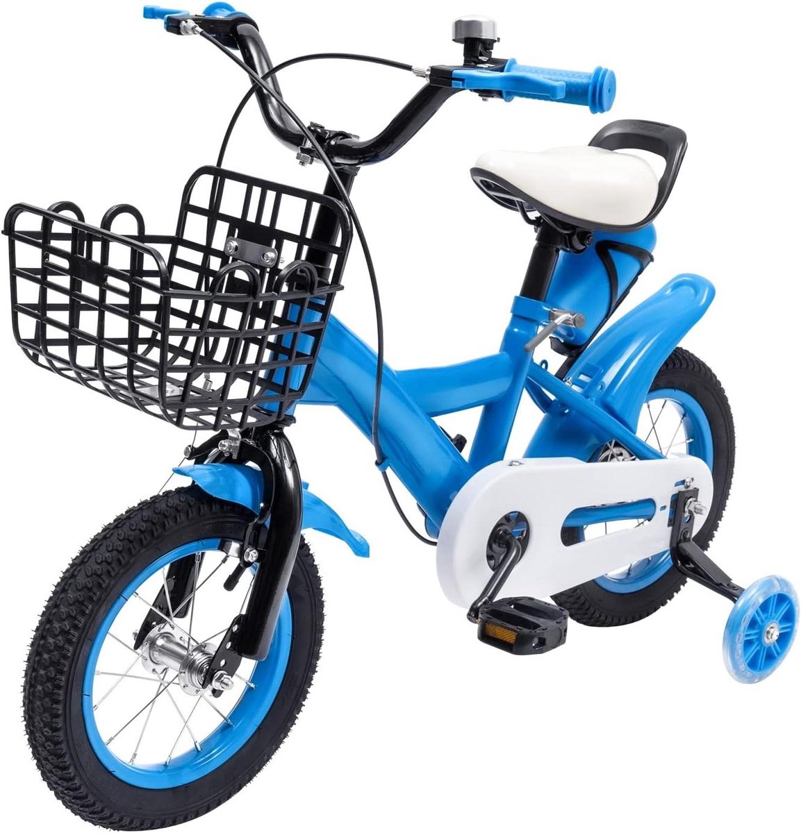 Kinderfiets Loopfiets Eerste fietservaring Inclusief mand 12 inch Blauw