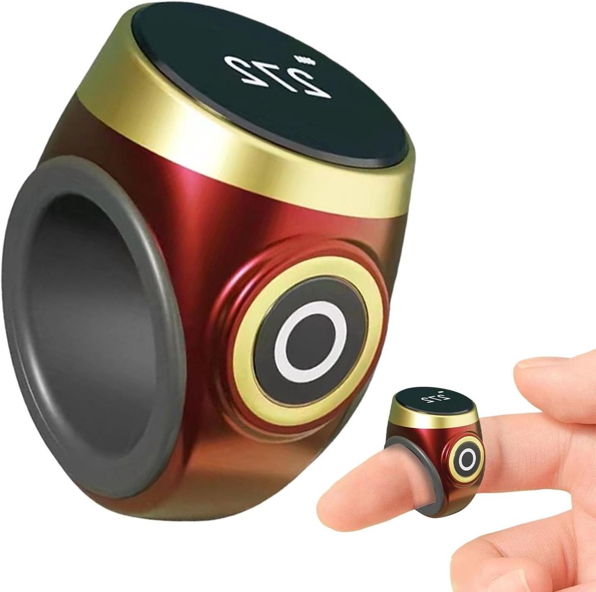 Vinger teller - Digitale clicker - Nauwkeurig tellen - Waterdicht glow-in-the-dark - Compact lichtgewicht - Wijnrood