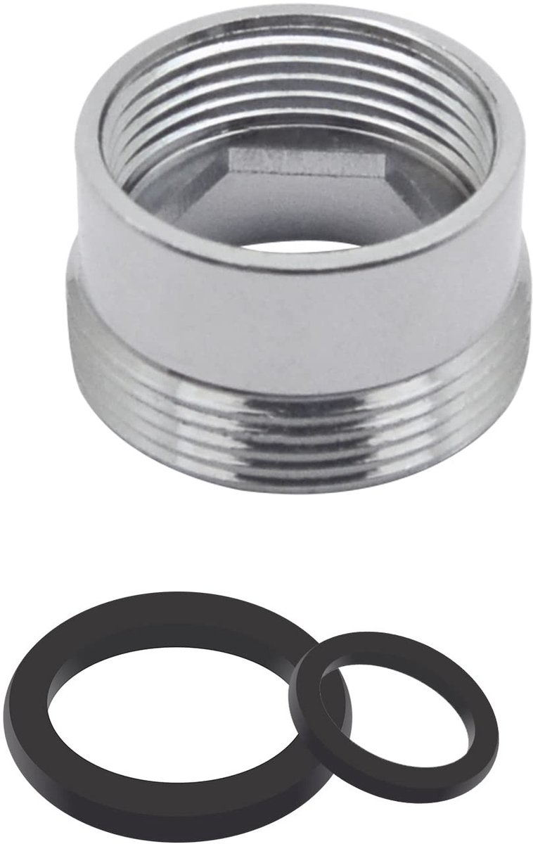 aladdien - Metalen Kraan Adapter - Waterbesparend - Zilver - Beluchter Connector - Geschikt voor Keuken en Badkamer - 1 Stks