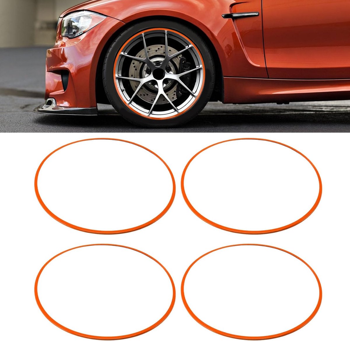 Velg Beschermers - Wielrand Trim - Schade Voorkomen - Universele Pasvorm - 16 Inch - Oranje