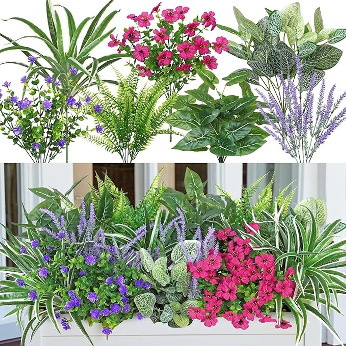 Set van 20 kunstplanten voor buiten - UV-bestendig en onderhoudsarm