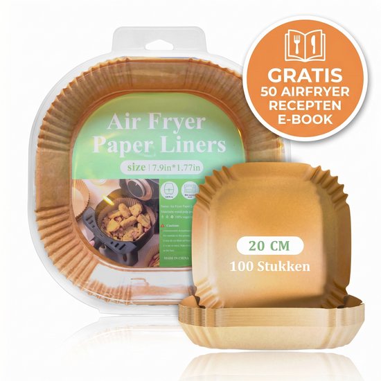 Airfryer BakPapier - Airfryer Bakjes - Wegwerpbakjes - 100 stuks - 20 tot 24 cm - Airfryer Accesoires - XL en XXL