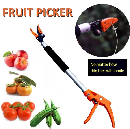 Snoeischaar Lange Arm - Takkenknipper Fruitplukker - Fruit Plukken Snoeien - Lichtgewicht Aluminium Handvat - 60 cm - Zilver — afbeelding 4