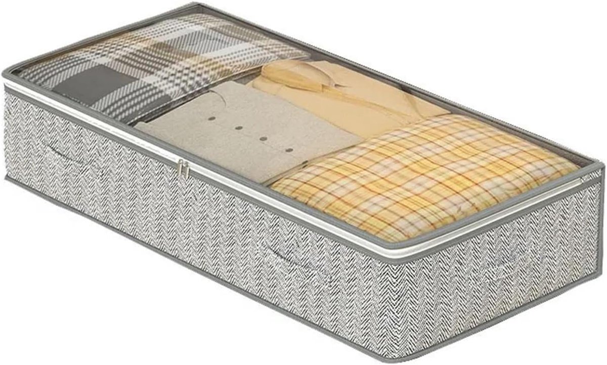 Opbergbox Onder Bed - Laden Organizer - Ruimte Maximaliseren - Met Venster - 100x50x18cm - Grijs