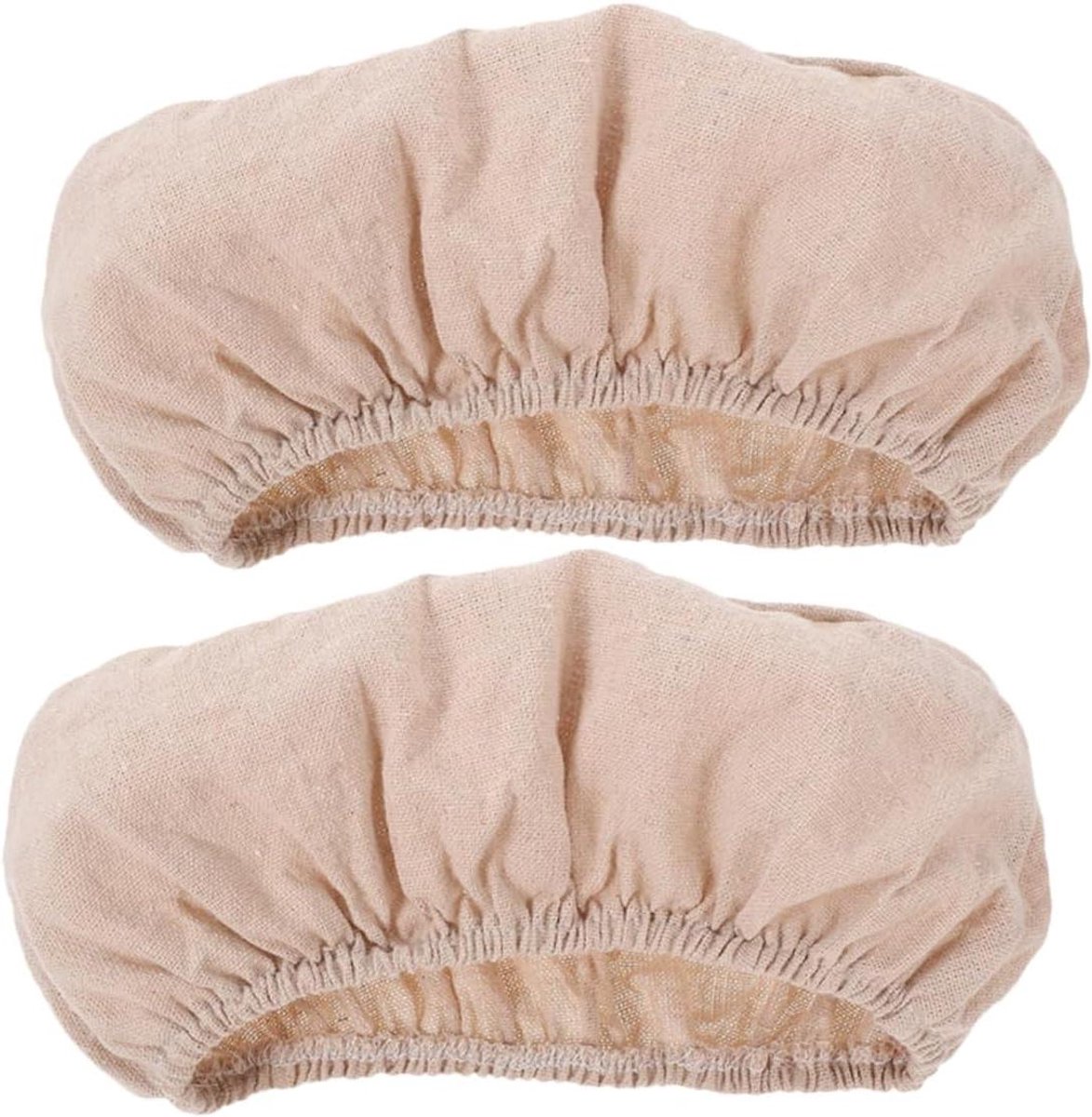 Broodmand Voeringdoek - Rijsmand Doek - Brood Bakken - Ovaal Ontwerp - 2 Stuks - Beige